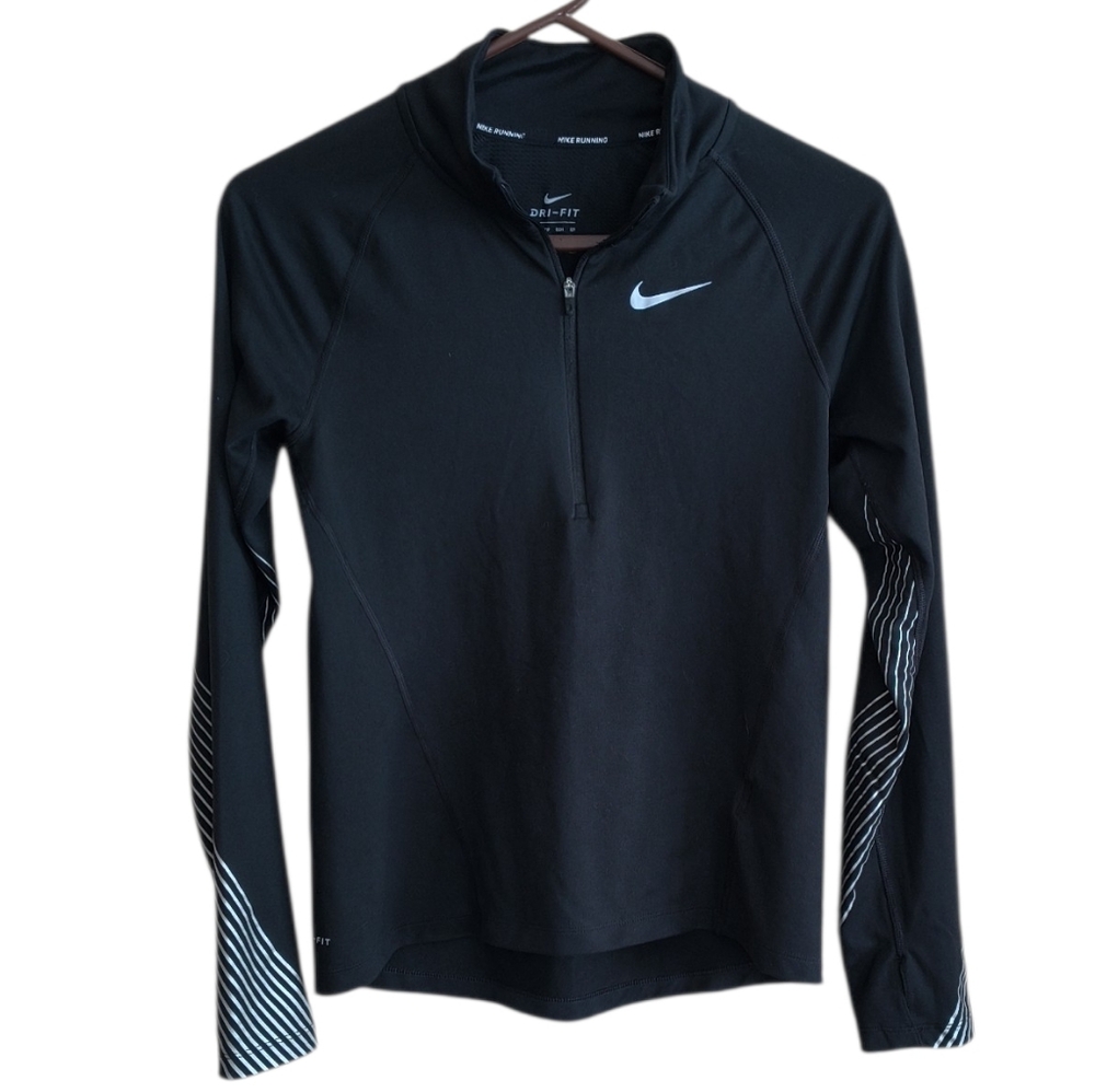 Nike Black 1/2 Zip Long Sleeve Dri-Fit Running Top Size XS